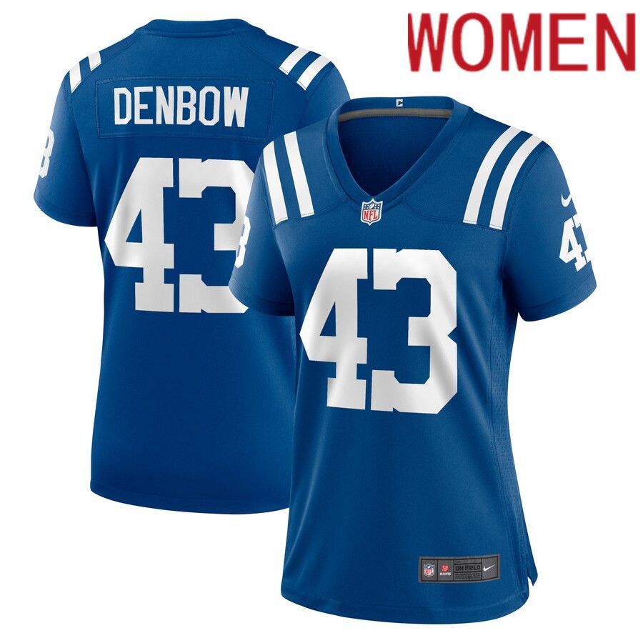 Women Indianapolis Colts #43 Trevor Denbow Nike Royal Game Player NFL Jersey